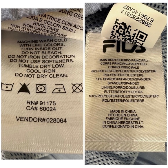 Fila Jovia Track Jacket Womens Plus Size 1X Blue White Full Zip Mesh‎ Lined NWT - Picture 5 of 5